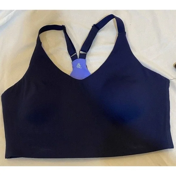 Love & Sports Navy Blue Reversible Adjustable Halter Sports Bra - New - Picture 3 of 12